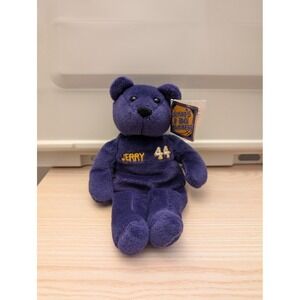 Vintage Jerry West 44 Salvinos B-Ball Bammers Purple Beanie Bear Toy Collectible